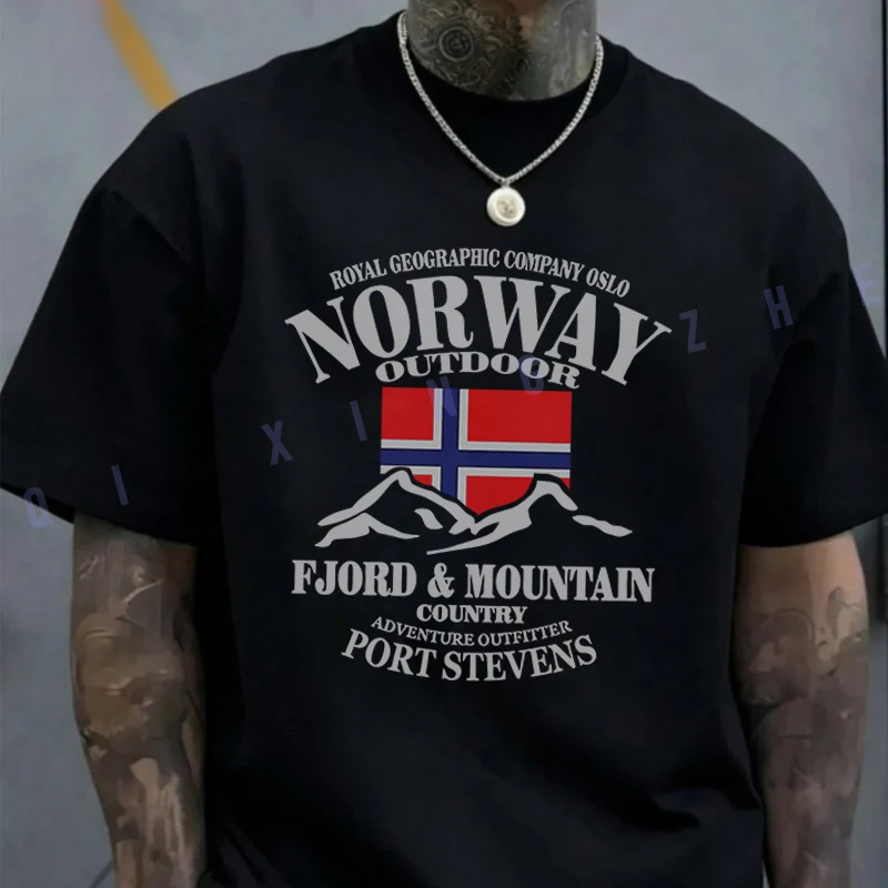 

Norway Flag Fjord Mountain Shirt Cotton Casual T-shirts Mens Summer Moto Cycling Sportswear Top Tee 2026
