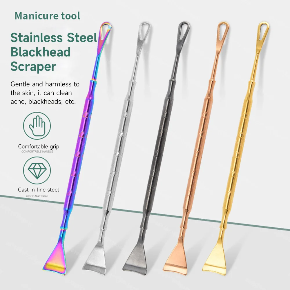 Narzędzie do usuwania zaskórników, podnoszenia brodawek, głębokiego oczyszczania twarzy, liftingu twarzy, czyszczenia trądziku, złuszczania twarzy, dwustronna szpatułka do czyszczenia.