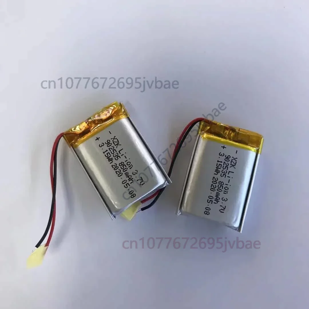 3.7V Lithium Battery 902535 Rechargeable High-Capacity Dashcam/Navigator/Bluetooth Speaker 900mAh