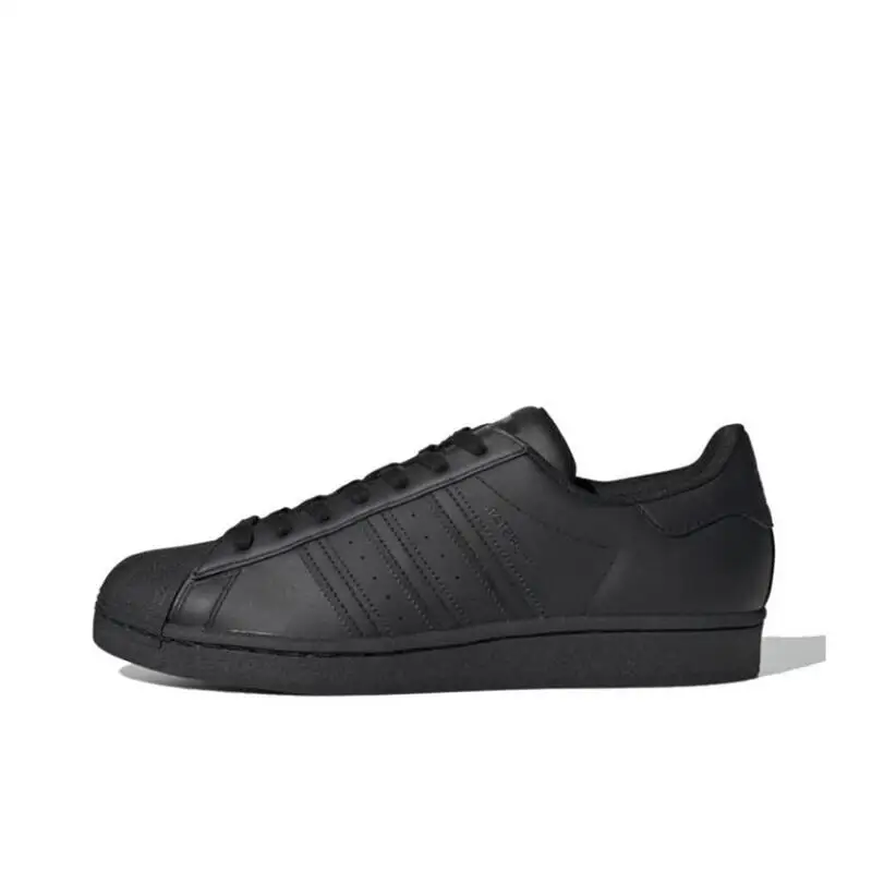 Adidas Origins SUPERSTAR Comfortable, Anti Slip, Wear Resistant Low Cut Casual Board Shoes for Men and Women in Pure Black