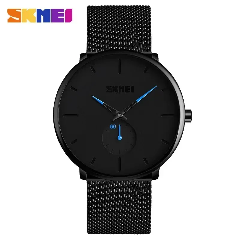 Reloj SKMEI de cuarzo con pantalla de esfera grande resistente al agua hasta 30M, reloj masculino a la moda para hombre, relojes de pulsera de cuarzo, relojes para mujer 9185