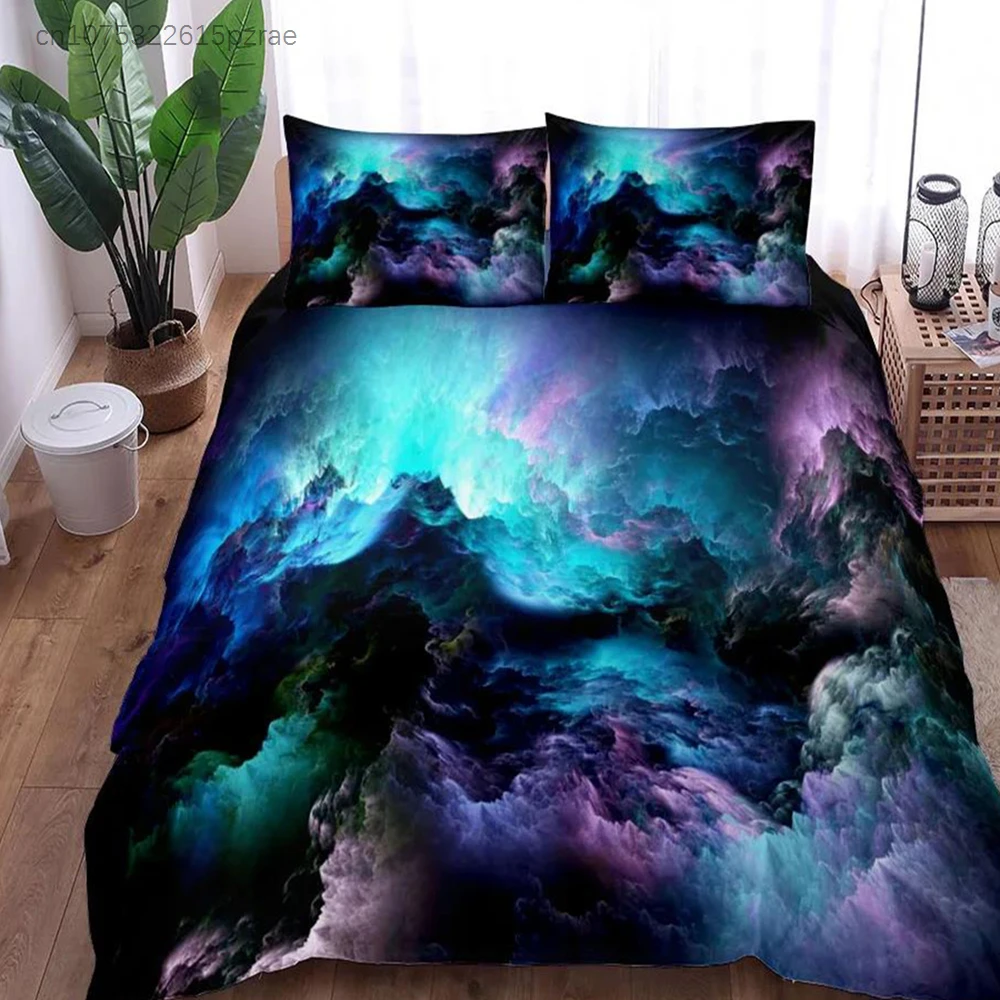 Abstract Space Nebula Duvet Cover Set UK Single Double Queen King US Twin Full King Size Bed Linen Set