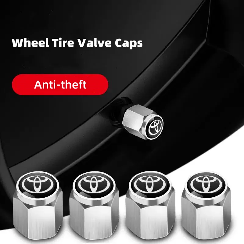 4 قطعة عجلة السيارة المعدنية الإطارات صمام قبعات الجذعية يغطي لتويوتا كورولا بريوس كامري برادو ألارد Vellfire تاج اكسسوارات