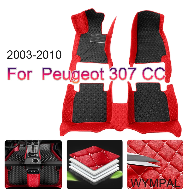 

Автомобильные коврики для Peugeot 307 CC 2003-2010, аксессуары для прямых поставок, интерьерные аксессуары 100%, кожаные коврики, накладки для ног