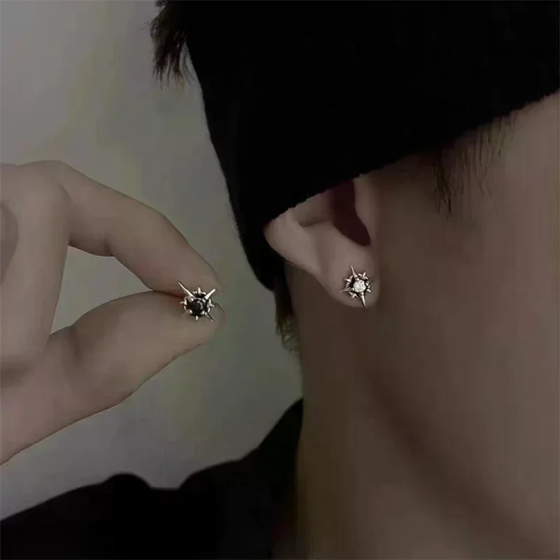 1 Pair North Star Magnetic Ear Clips Stud Earrings Non Piercing Strong Magnet Fake Piercing Women Men Jewelry Clip Earrings view 3