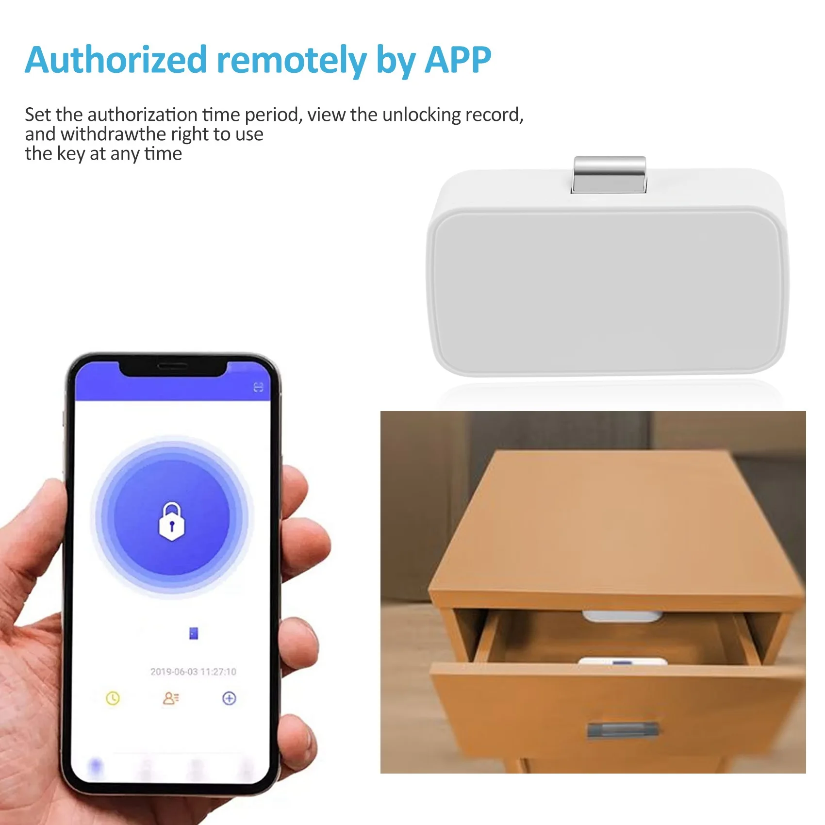 Najlepsze Oferty T1 Inteligentny Zamek Bluetooth APP do Szuflady Zamek Otwierany Bezkluczykowo Niewidoczny Zamek Zamek do Szafki na Dokumenty Zamek do Szafy