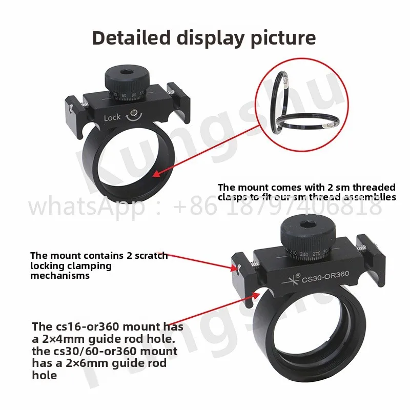 Radial lepas cepat berputar 360 °   dudukan pemasangan tipe sangkar 16mm/30mm/60mm