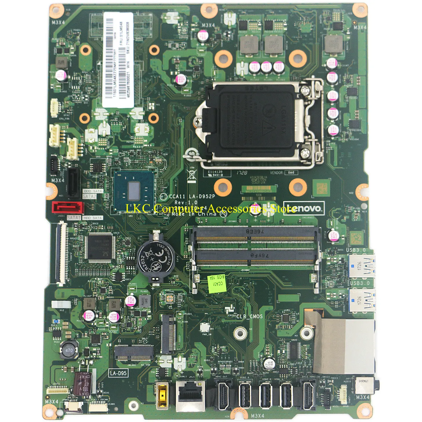 

New For Lenovo Ideacentre AIO 510-22ISH All-in-One Motherboard CCA11 LA-D952P 01LM048 00UW365 Mainboard