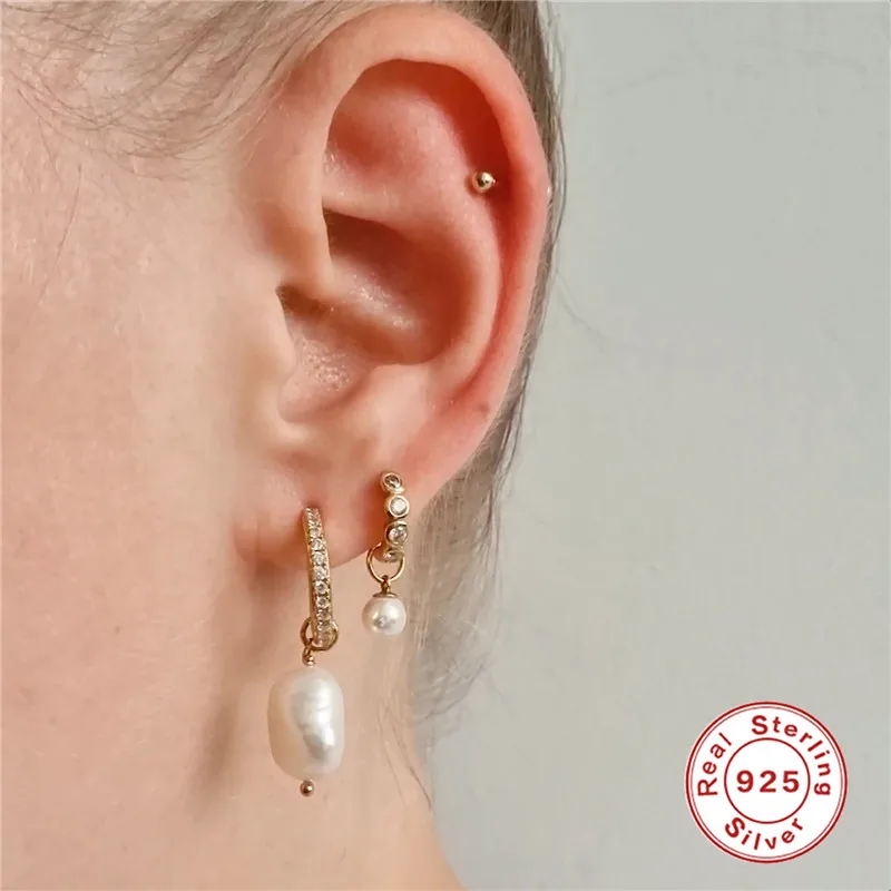 ROXI 1 STKS Oorbellen Charms DIY Parels Hanger Voor Oorbellen Ketting Vrouwen Meisjes 925 Sterling Zilver Prachtige Sieraden Accessoires