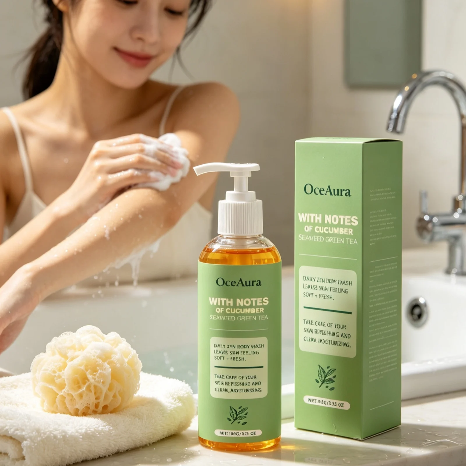 OceAura Refreshing Body Wash Brightening Body Skin Relieve Skin Dryness Long Lasting Fresh Gentle Non Irritating Shower Gel 100g