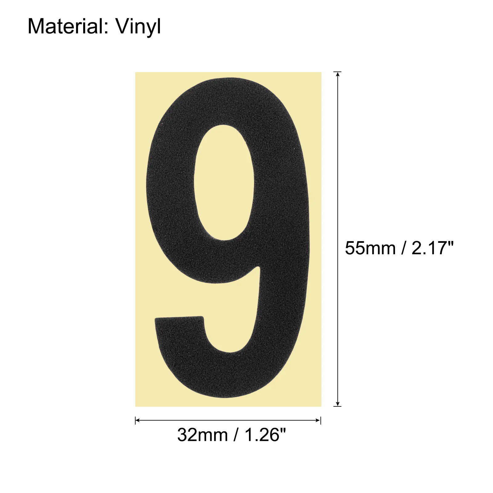 2.17 Inch Mailbox Numbers Sticker, 3 Set 0 - 9 Vinyl Number Sticker for Mailbox Black