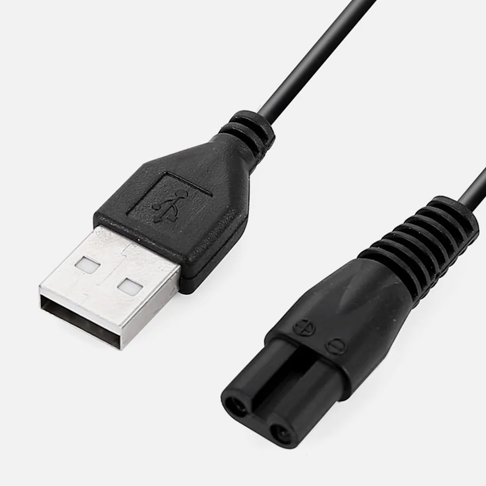 Accesorios de carga para maquinilla de afeitar eléctrica, Cable Universal para afeitadora de tela, suministros para quitar el pelo, goma negra, 2 uds.