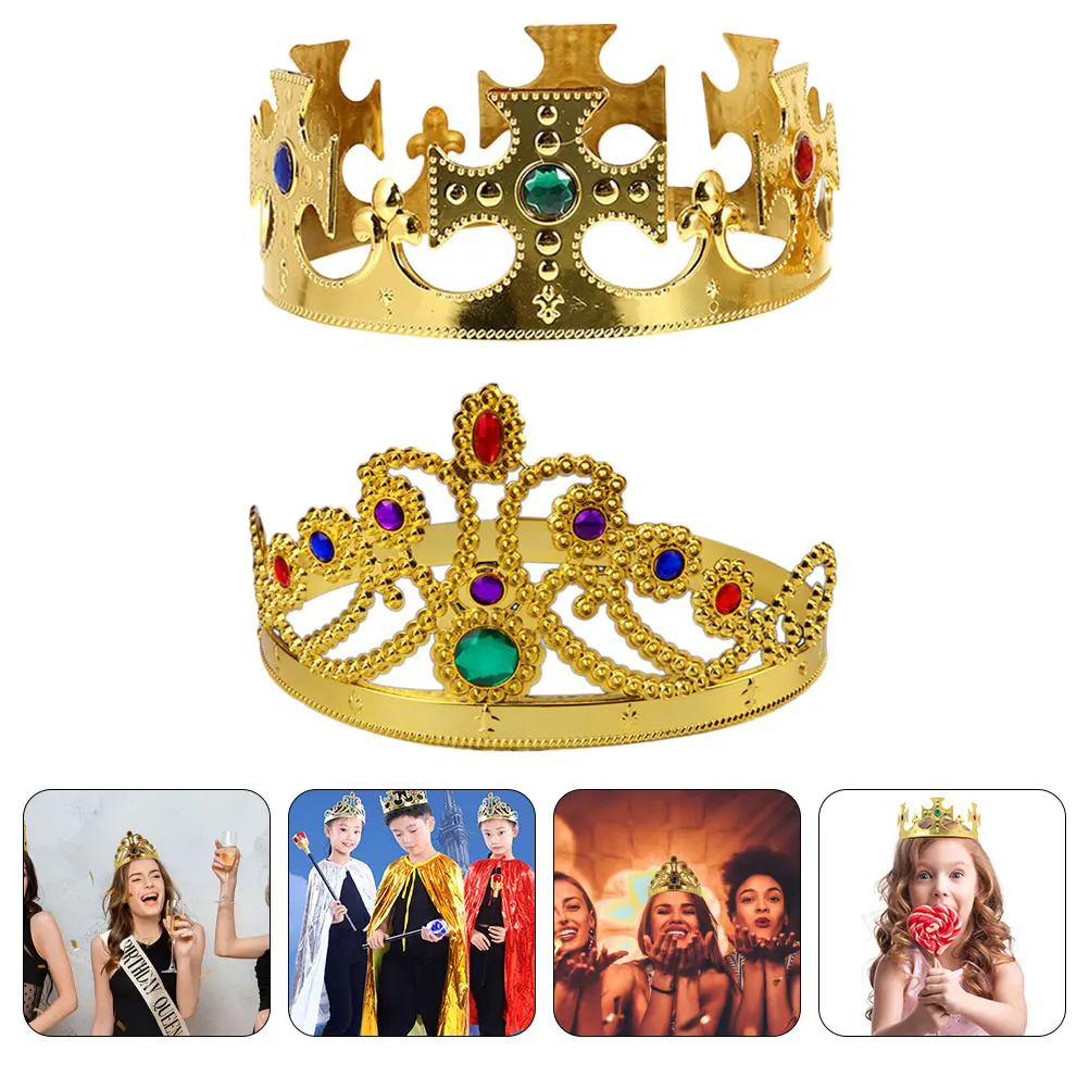 2pcs Crown For Cosplay Cosplay Halloween Party Headband Costume Accessories Plastic Crown Birthday Festival