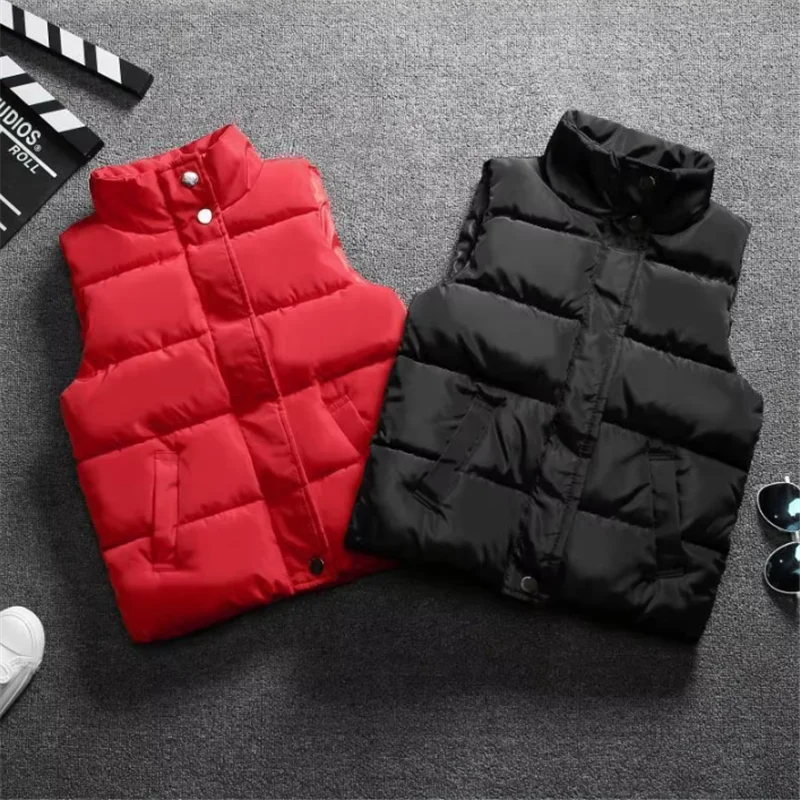 Outdoor Casual Style Children's Vest Autumn Winter Thickened Warm Kids Vest Boys and Girls Universal Sleeveless Coat Vest