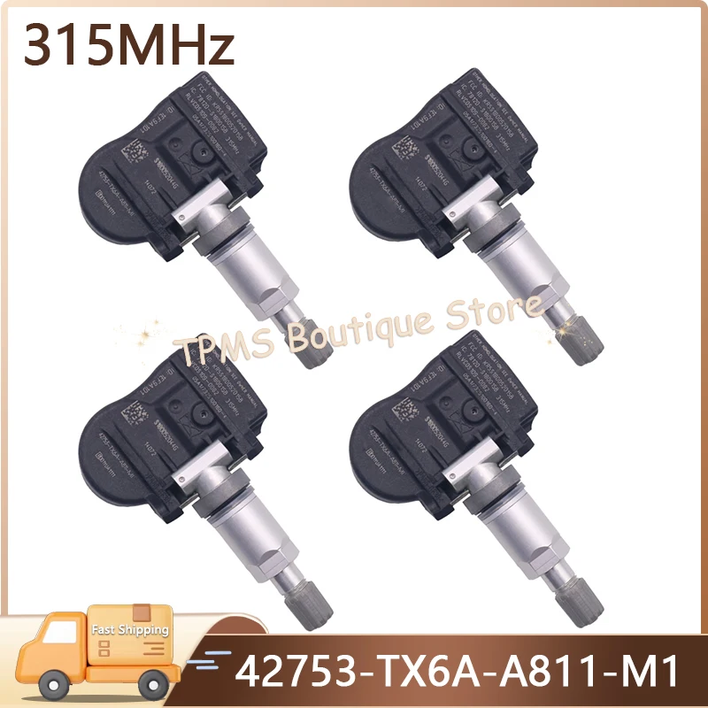 

42753-TX6A-A811-M1 42753-TX6A-A811 315MHz 4pcs TPMS Sensor Tire Pressure Monitor System For Acura ILX 2012-2015