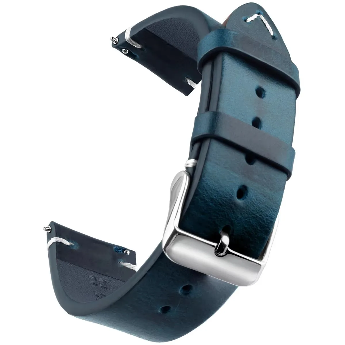 Retro oil wax color changing cowhide watch strap with intelligent quick release ultra-thin leather strap