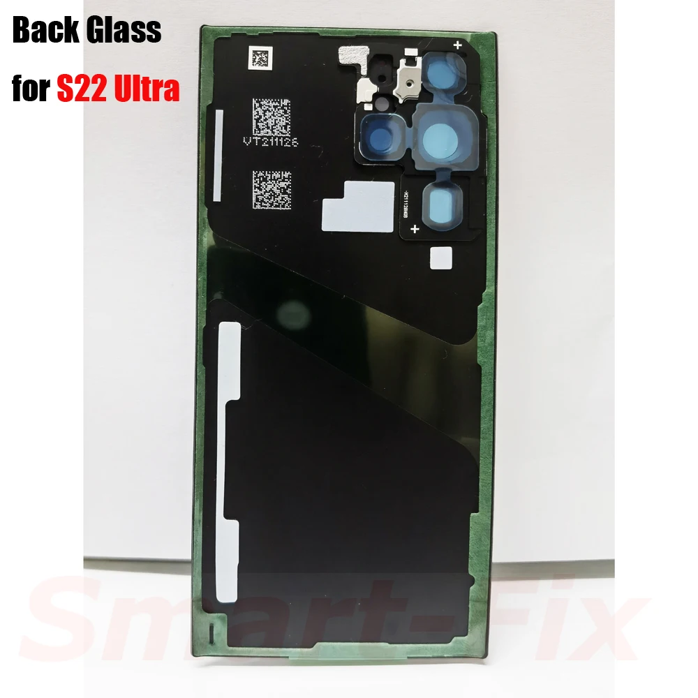 Custodia posteriore per materiali OEM per il SAM-S22 Ultra S22Ultra cover posteriore in vetro cornice con obiettivo della fotocamera e adesivo per S22Ultra 5G