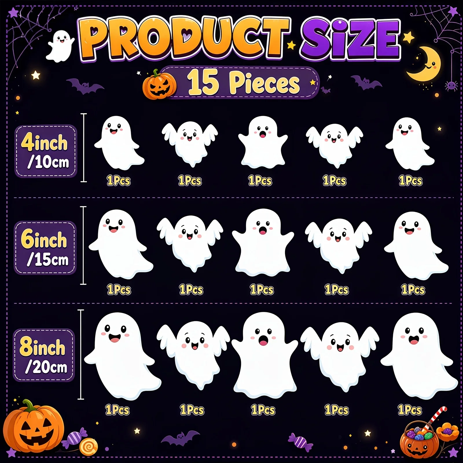 15 leuchtende Garagentormagnete, die im Dunkeln leuchten, magnetische Halloween-Geister-Dekorationen, Kühlschrankaufkleber – Detail 7