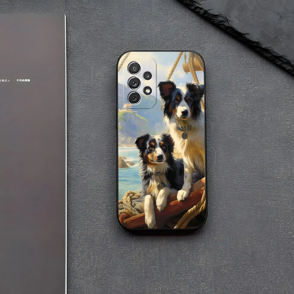 cute border collie dog Phone Case for Samsung Galaxy S24 S22 S23 S25 S21 Ultra Fe Plus M54 A16 A34 A54 A24 A52 A53 Coque