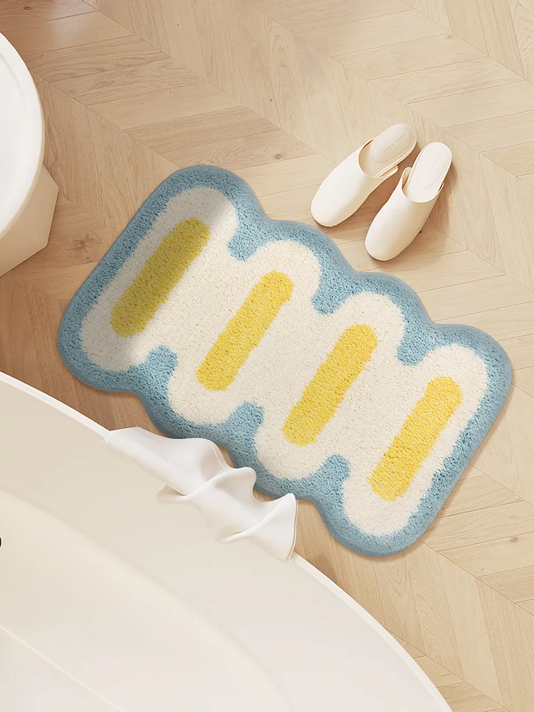 Simple Geometric Shapes ufted Carpet Mat Soft Fluffy Thick Tuftting Room Entry DoorMat Anti-slip Rug Entrance Floor Mat