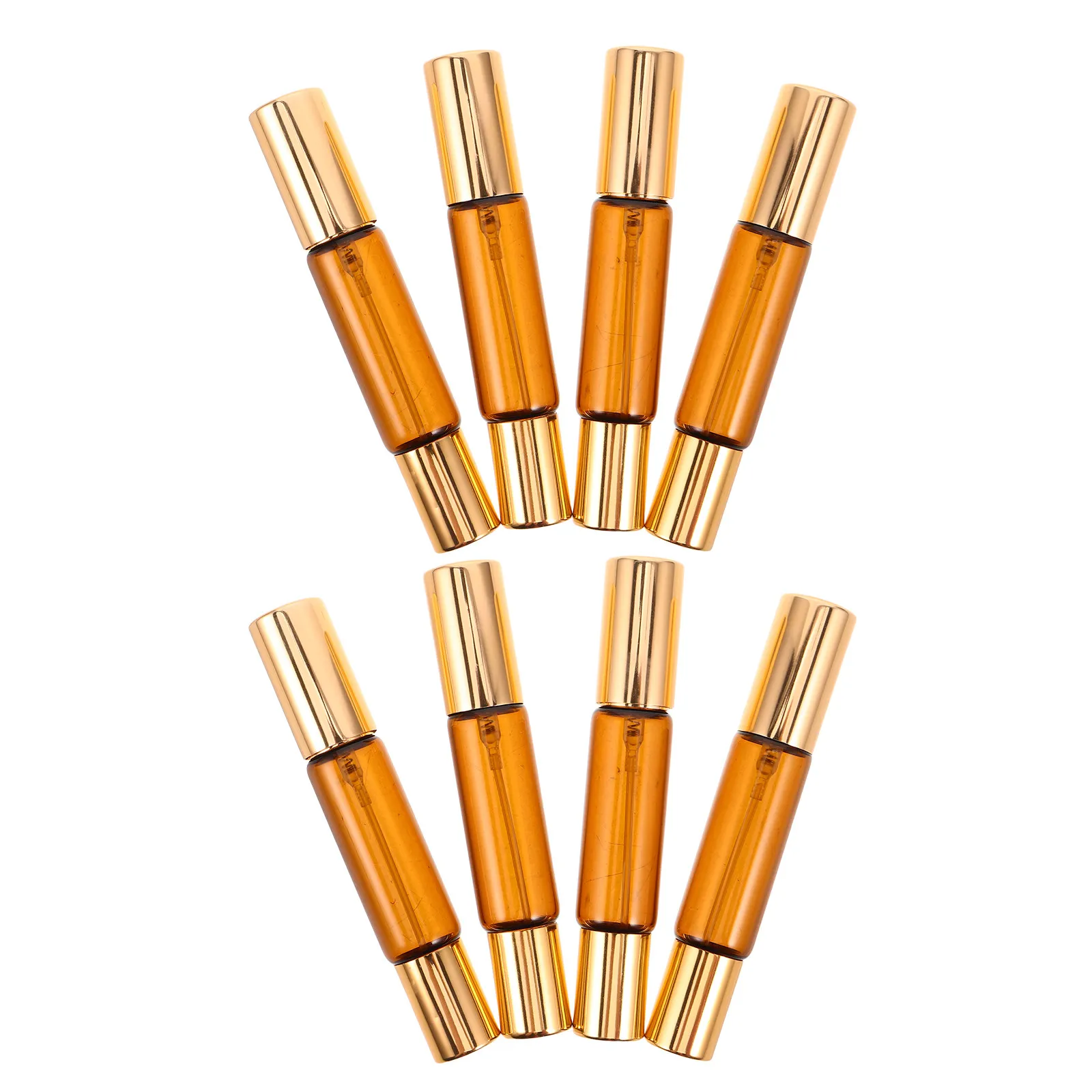 

8Pcs Essential Oil Roller Bottles Dual-Head Amber Glass Leakproof Refillable Perfume Spray Bottle Set Travel Facial Aromatherapy