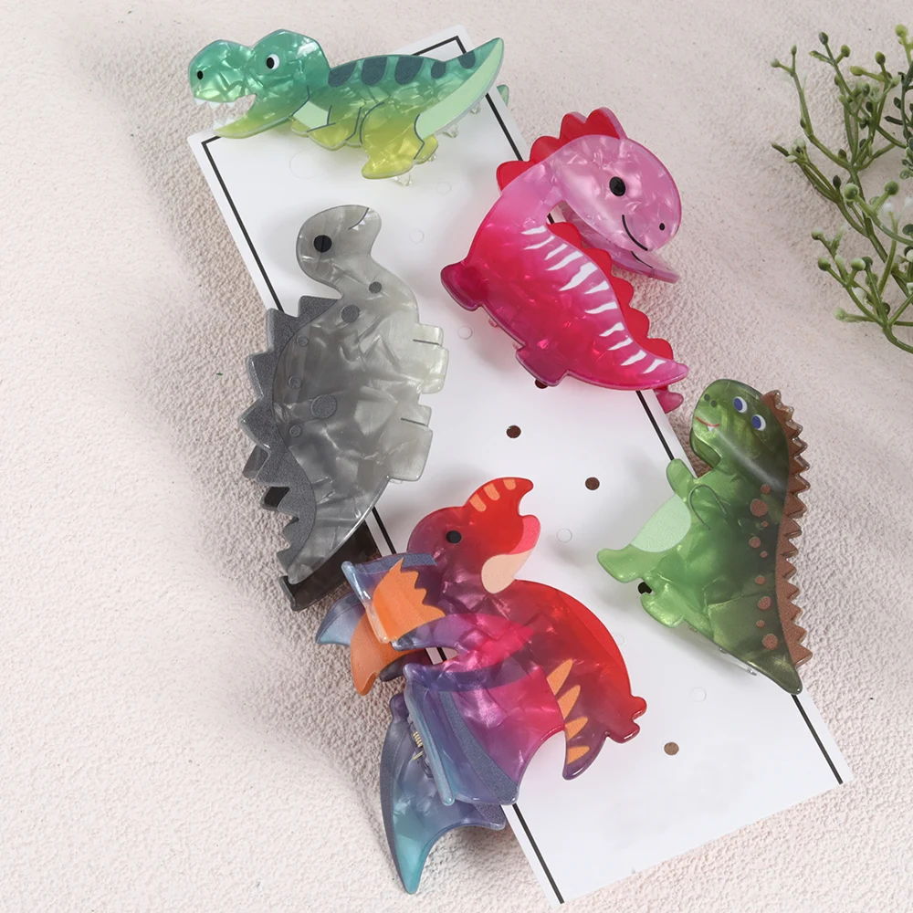 1pc Lovely Dinosaur Shaped Hair Claw Clip Cute Hair Grab Clip Funny Style Ponytail Holder For Women And Girls