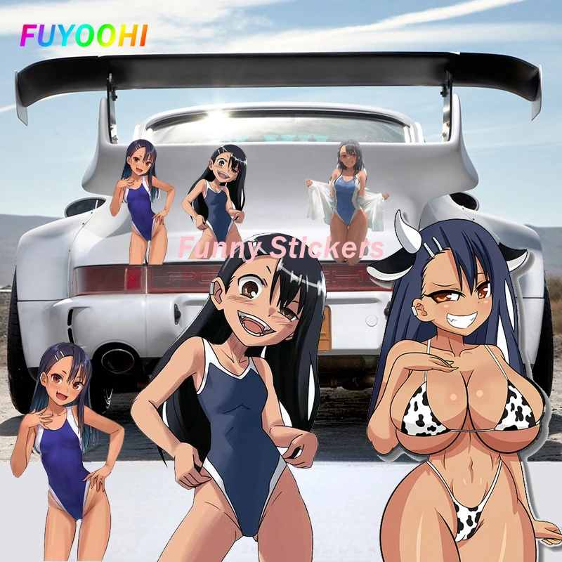 FUYOOHI Play Stickers Personality Nagatoro Anime Car Stickers Graffiti Motorcycle Car Accessoires Campervan Waterproof PVC Decal