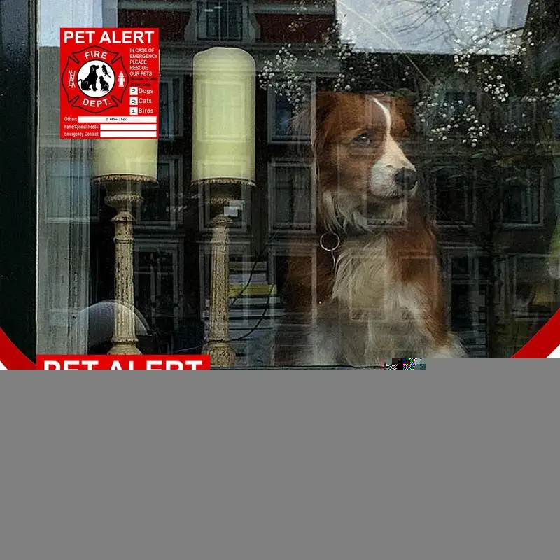 Save Our Pets Window Cling Pets Inside Fire Rescue Stickers UV Fade Resistant Alert Safety Fire Rescue Sticker Pet In House Sign