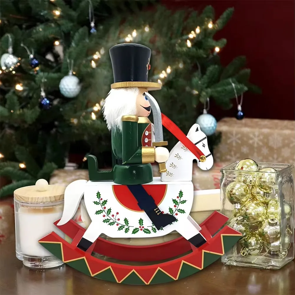 

Деревянная лошадь-качалка, гайковёр, рождественские украшения, традиционные фигурки гайковёров, настольное украшение для дома, товары для Рождества