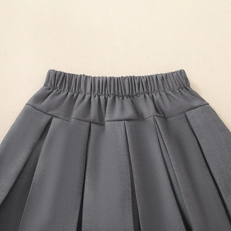 LILIGIRL 2025, einfarbiger Faltenrock für Mädchen, Herbst-Rock für kleine Mädchen, koreanischer Kinderrock im College-Stil – Detail 6