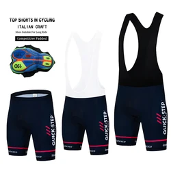 2025 QUICK STEP Summer Cycling Bib Shorts Men Outdoor Bike 19D Padded Riding Bib Tights MTB Bicycle Cycling Shorts Quick Dry