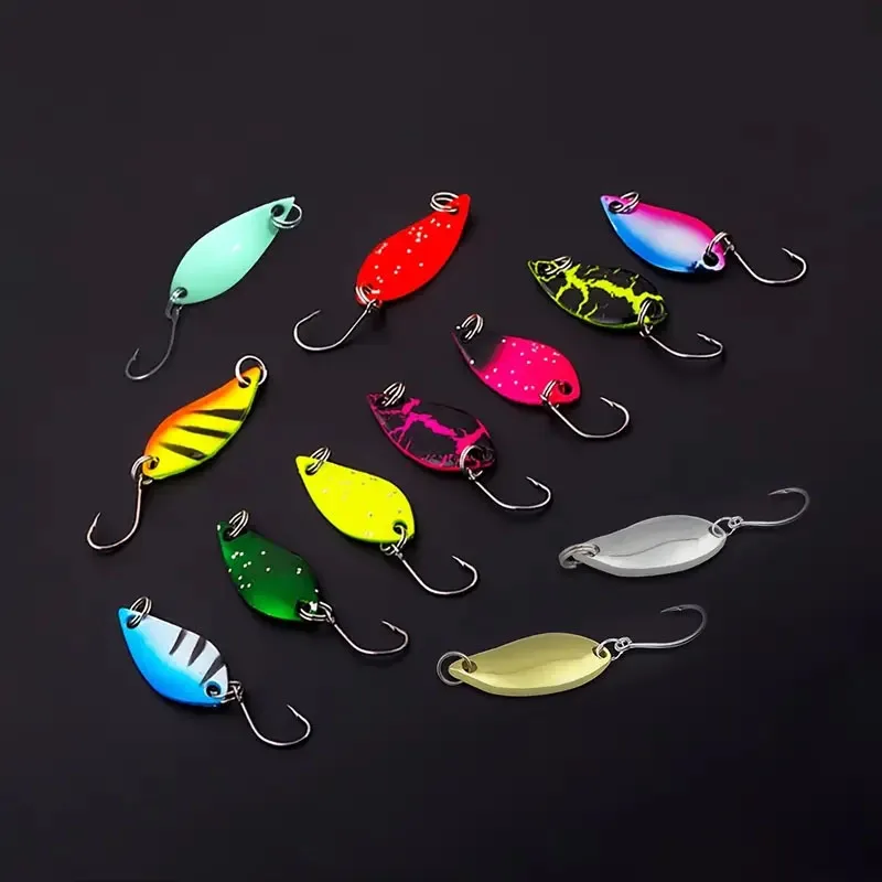 12 قطعة ملعقة الصيد السحر الصغيرة الصيد تهزهز ملعقة إغراء سبينر الطعوم ل سمك السلمون المرقط باس جثم الصيد الزنك/سبائك معدنية 2.5 جرام 3.5 جرام 5 جرام
