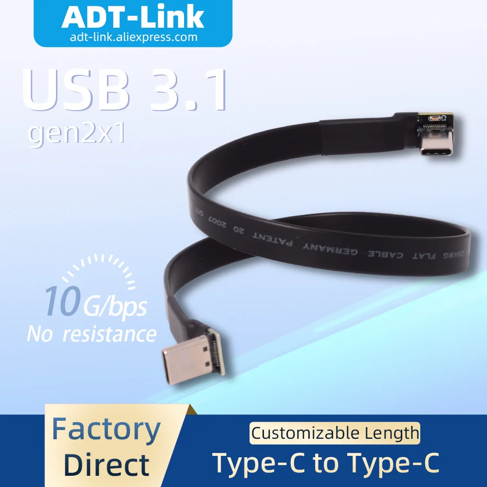 adt-link-macho-para-macho-usb-31-tipo-c-para-tipo-c-cabo-de-extensao-plana-10gbps-dobra-90-graus-usb-c-fpc-fpv-cabo-de-fotografia-aerea