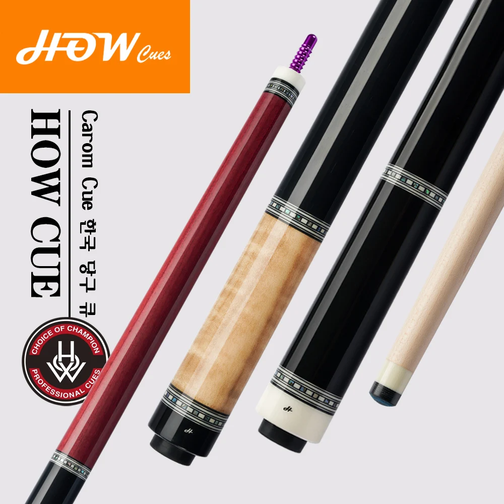 

HOW Carom Cue 142cm 3C Shaft 12mm Tip Billiard Korean 3 Cushion Cue 3/8*8 Radial Joint Adustable Weight Hand inlay Libre Cue Kit