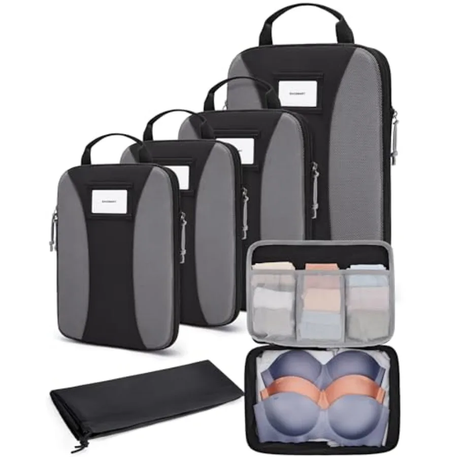 

Compression Packing Cubes 6 PCS Lightweight Travel Organizer for Suitcases and Luggage Colorful Storage Cubes for Travel Essent