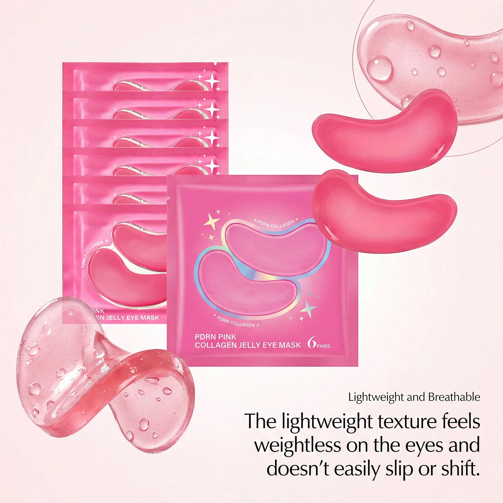 Pink Crystal Collagen Eye Mask - Collagen Under Eye Patches 评论和价格