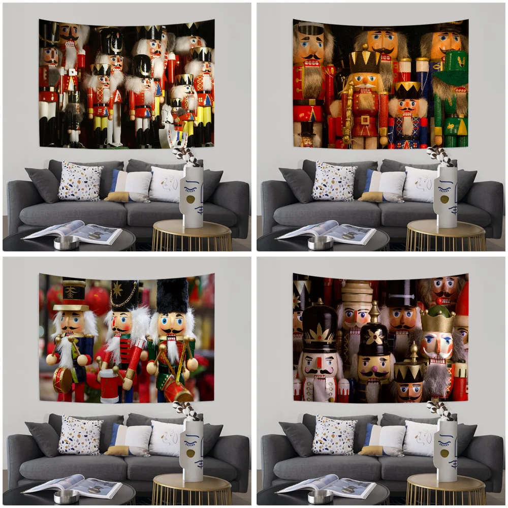 

Cartoon Toy Soldier Christmas Nutcracker Wall Tapestry Bohemian Wall Tapestries Mandala Wall Hanging Home Decor