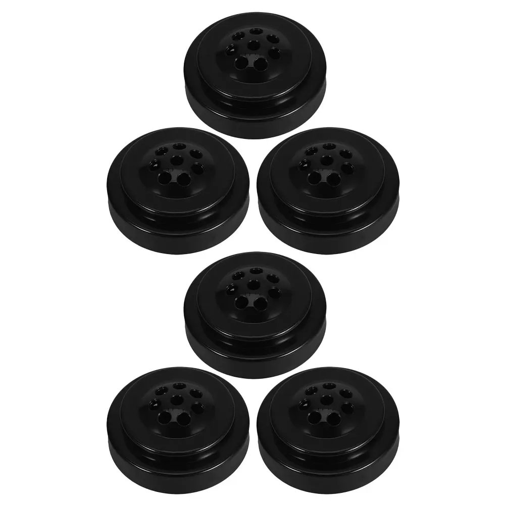 

6pcs Mini Desk Holders Small Round Plastic Flagpole Office Conference Room Business Meeting Stable 8 Holes Table