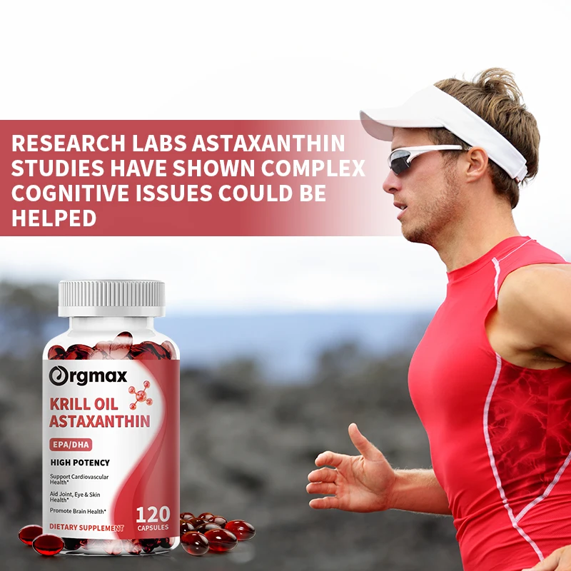 Antarctic Krill oil Capsule - EPA and DHA Phospholipids Omega-3 Complex and Astaxanthin for Brain & Memory & Joint & Skin Health