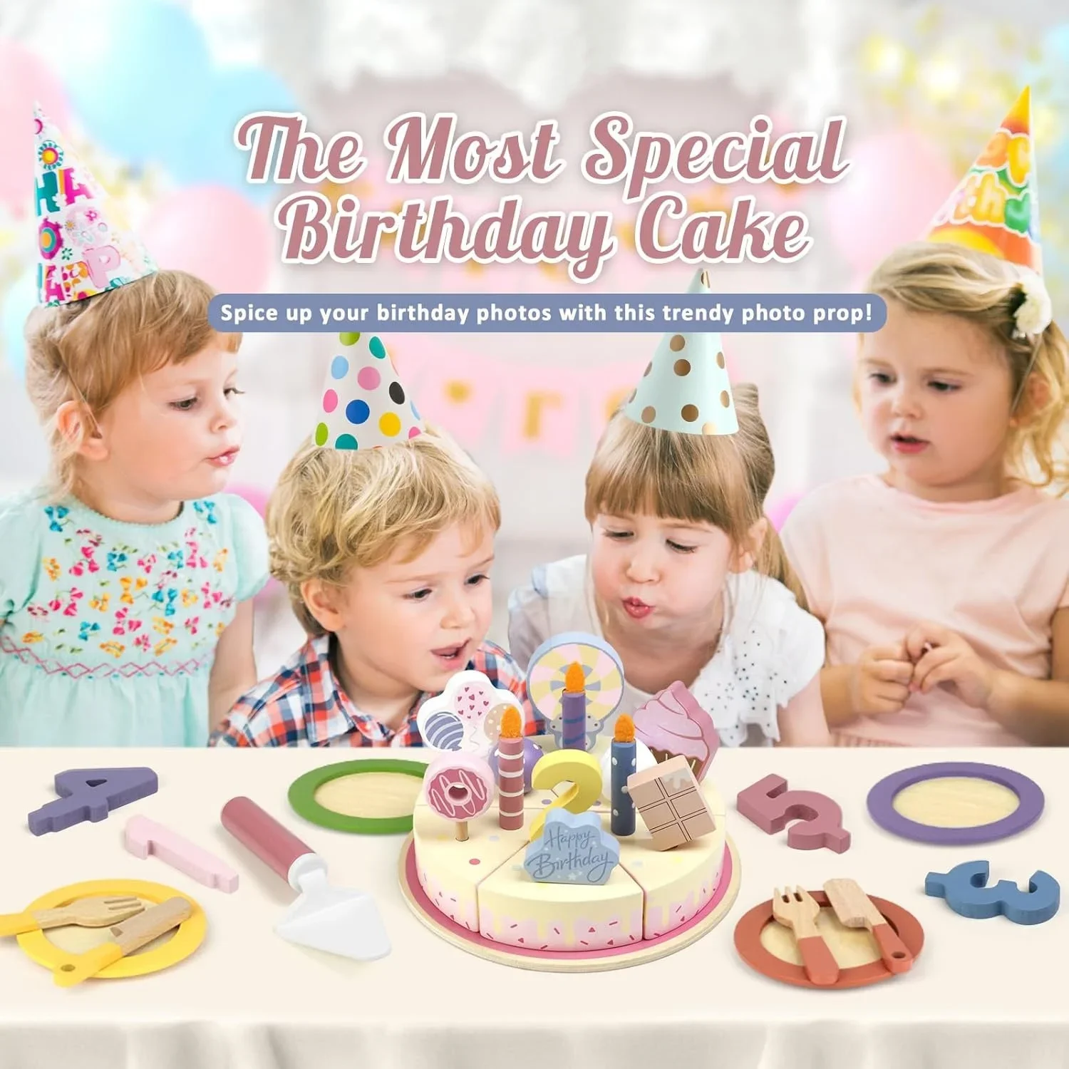 Holz Kinder Küche Simulation Geburtstag Kuchen Spielzeug Pretend Spielen Schneiden Lebensmittel Spiel Rolle Spielen Geschenke für Junge Mädchen