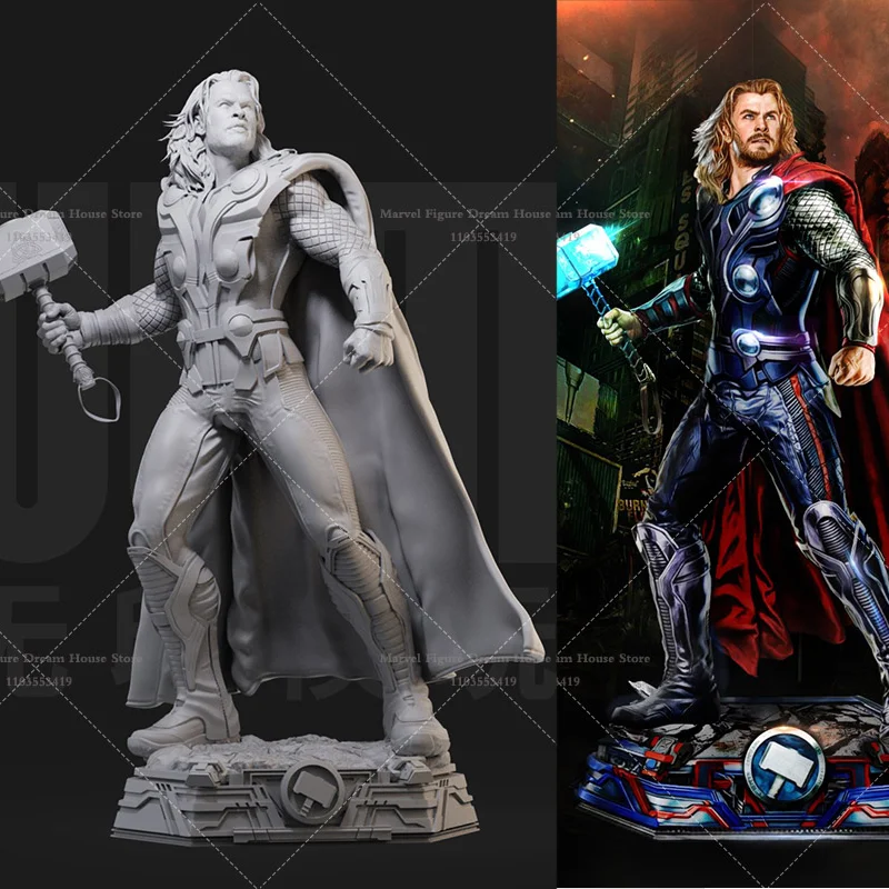 1/35 1/24 1/18 1/12 Scale Marvel Superhero Avengers Thunder God Thor Myth Tale DIY Self-assembled GK 3D Resin Un-panited Model