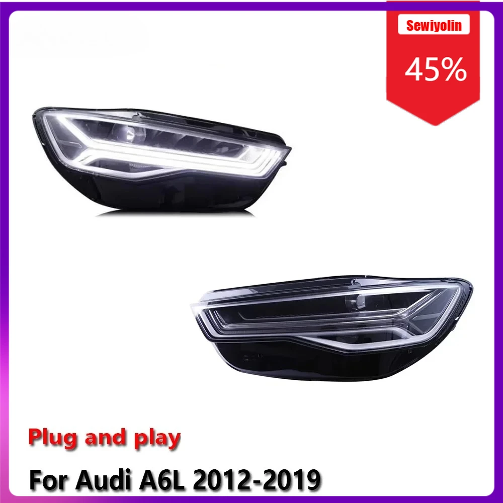 

Автомобильные светодиодные лампы Sewiyolin в сборе для Audi A6L 2012-2019, противотуманные фары DRL, стоп-сигналы поворота, Plug and Play