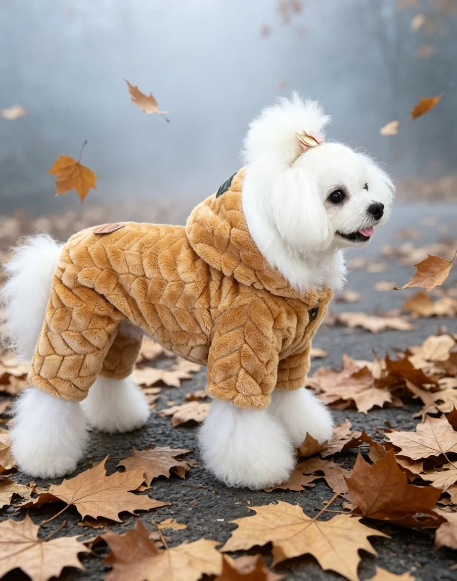 Haustierkleidung, verdickte warme Herbst- und Winteroutfits, Hundekleidung, Tierkostüme, vierbeinige Welpenanzüge, verdickte warme Mäntel – Detail 13