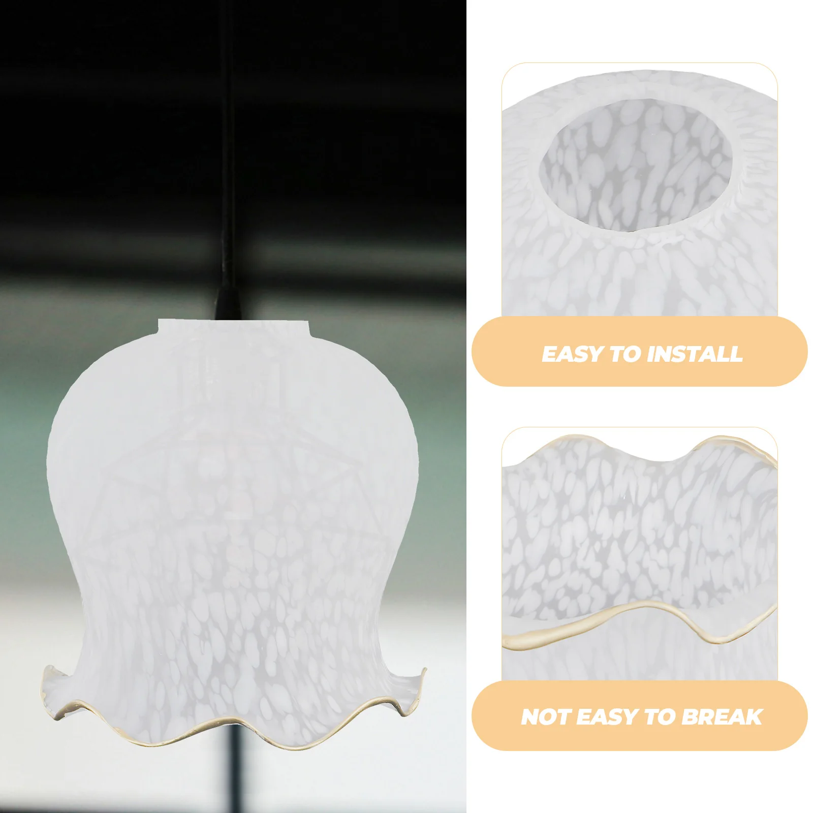 

Modern Home Glass Lampshade Hanging Light Cover Soft Warm Simple Lampshade Ceiling Lamp Accessory Practical Decor