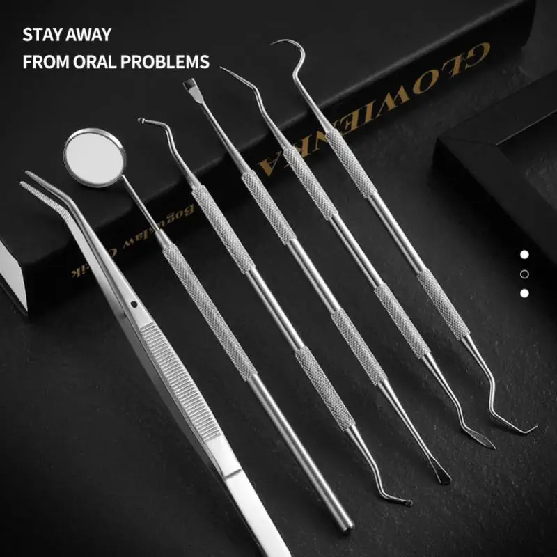 1 Set Mirror Sickle Tartar Scaler Teeth Pick Spatula Laboratory Equipment Dentist Gift Oral Care Tooth Cleaning Tools