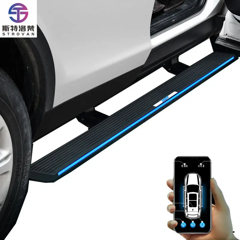

Deren High QualityOEM There Are LED Lights Automotive Exterior Accessories Electric Side Step Auto Running Boards for BYDS