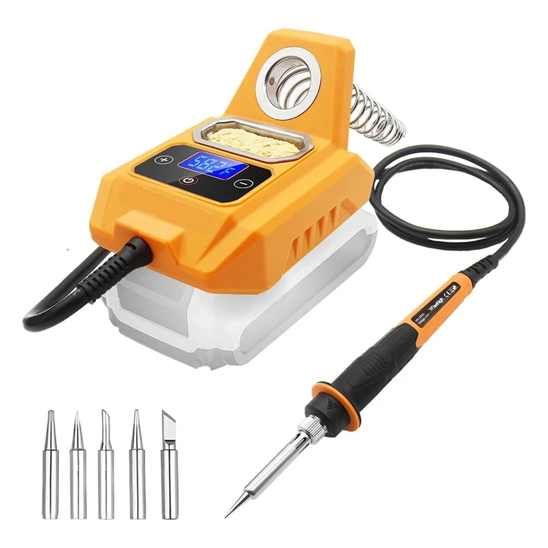 Cordless Soldering Station For Dewalt 20V Max Battery - Electric Digital LCD Display Soldering Iron Station