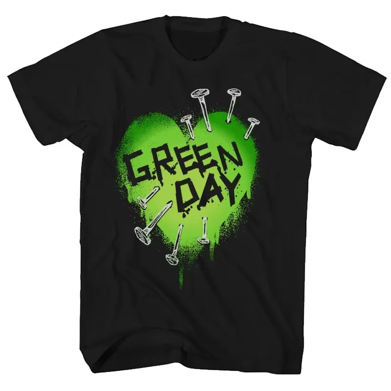 Camiseta de algodón con estampado de la banda Heart Nails, diseño de Green Day, para hombre y mujer, estilo urbano.