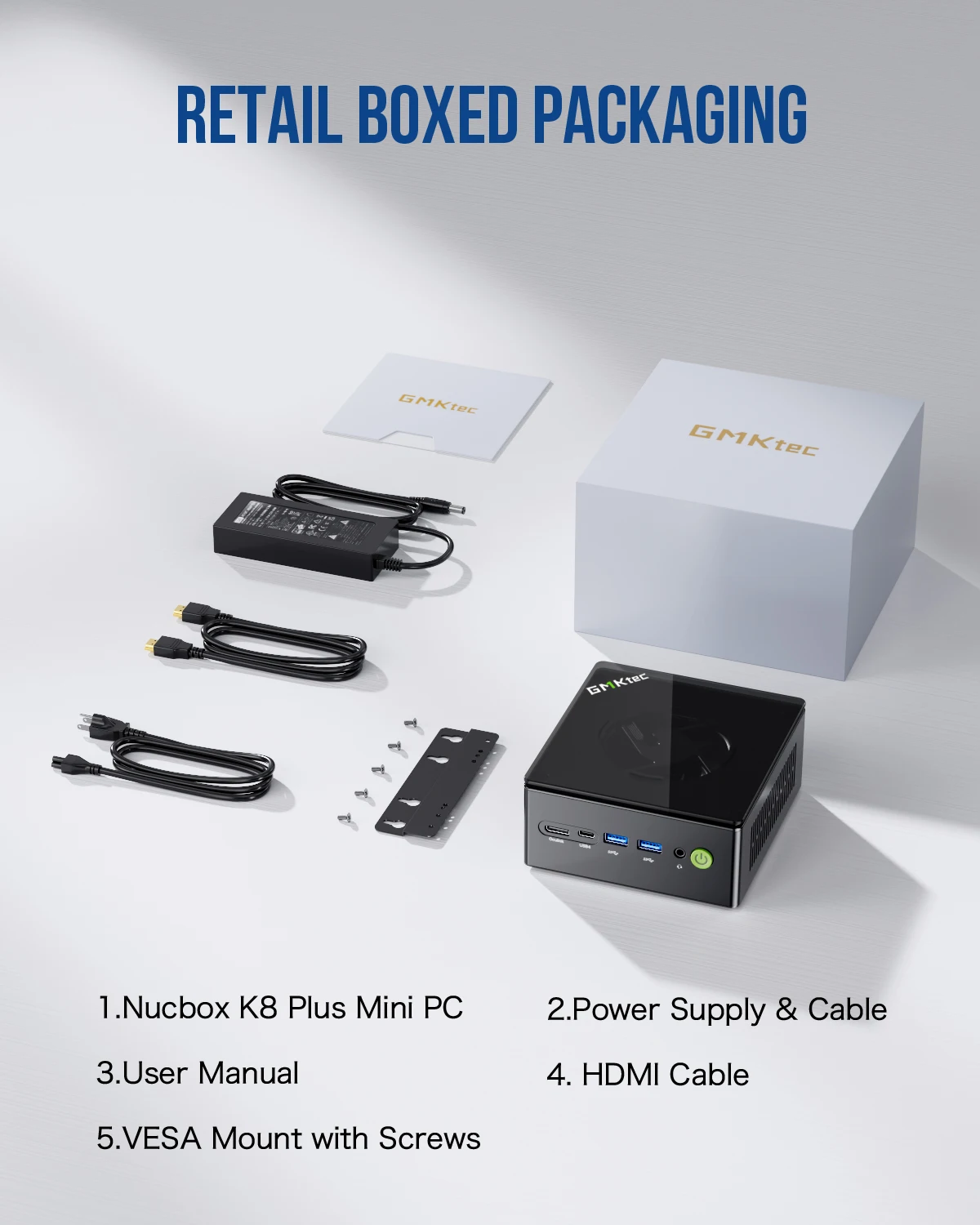 GMKtec K8 Plus Mini PC AMD R7 8845HS 8-core 16-thread DDR5 5600Mhz Pcie 4.0 SSD WIFI6 BT5.2 Win11 Pro Desktop Gaming PC