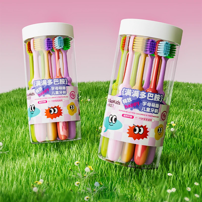 

10PCS Cartoon Letter Children's Toothbrush With Fine Soft Bristles Household Toothbrush for 3-12-year-old Babies During Tooth